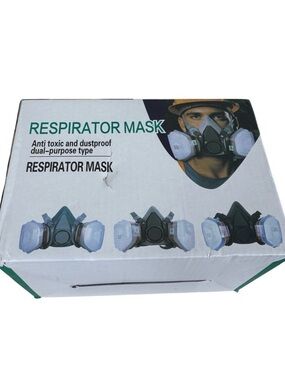 Anti Toxic Dustproof Respirator Mask Set with‎ Goggles 6001CN Filters New in Box